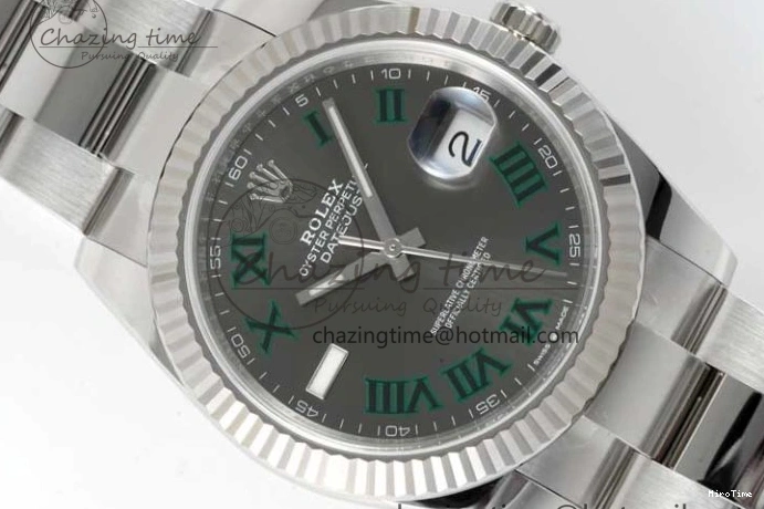 MiroTime 0302 DateJust 41 126334 Clean 1:1 Best Edition 904L Steel Gray Roman Dial on Oyster Bracelet VR Thermal 2430